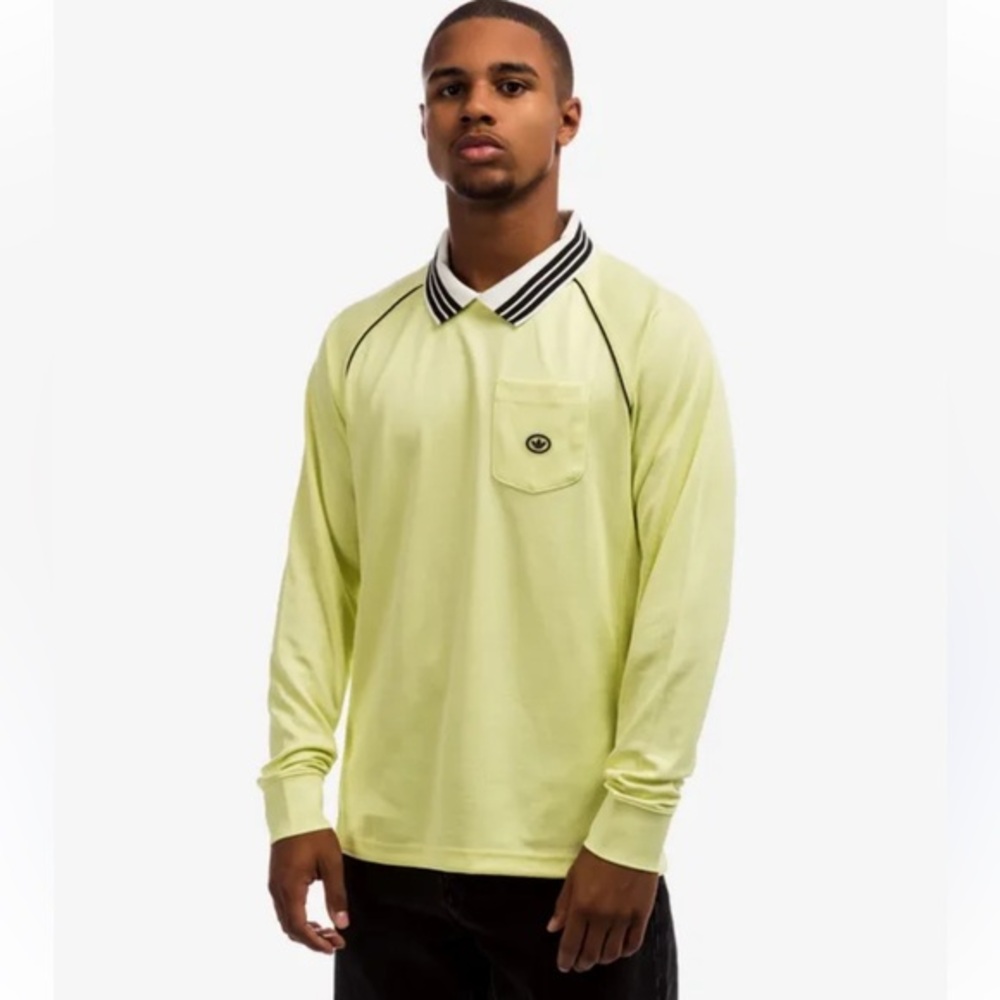 Adidas Urgell Jersey Top ~Sz Medium P2P 21 Yellow Tint Black